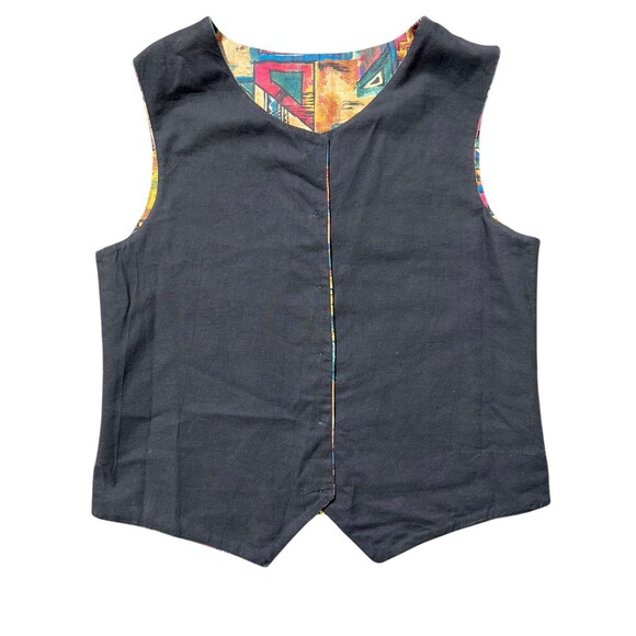 Adini Abstract Geometric Vest Multicolor Boho Sz S - Picture 8 of 8